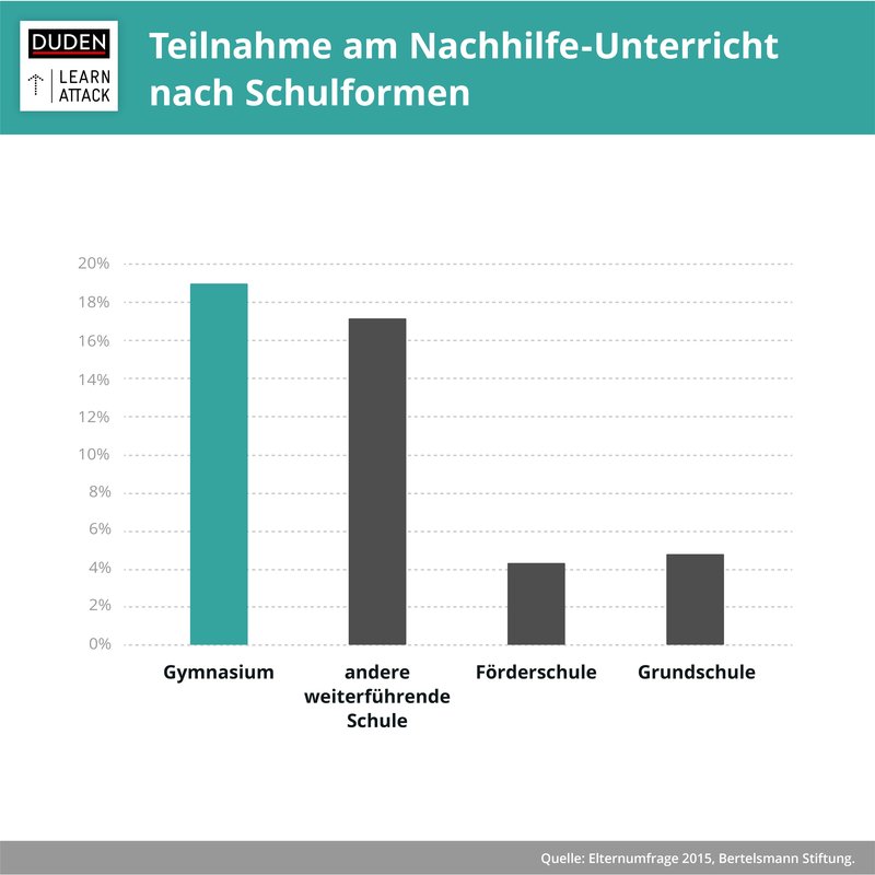 Statistik zur Schulform von Nachhilfeschülern
