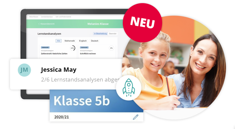 Diagnose und Fördern und eine fröhliche Mutter mit Kind