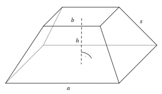 Pyramidenstumpf mit beschrifteten Seiten