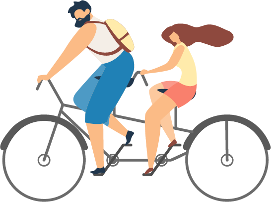 Tandem Radfahrer