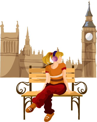 Ein Mädchen besucht London