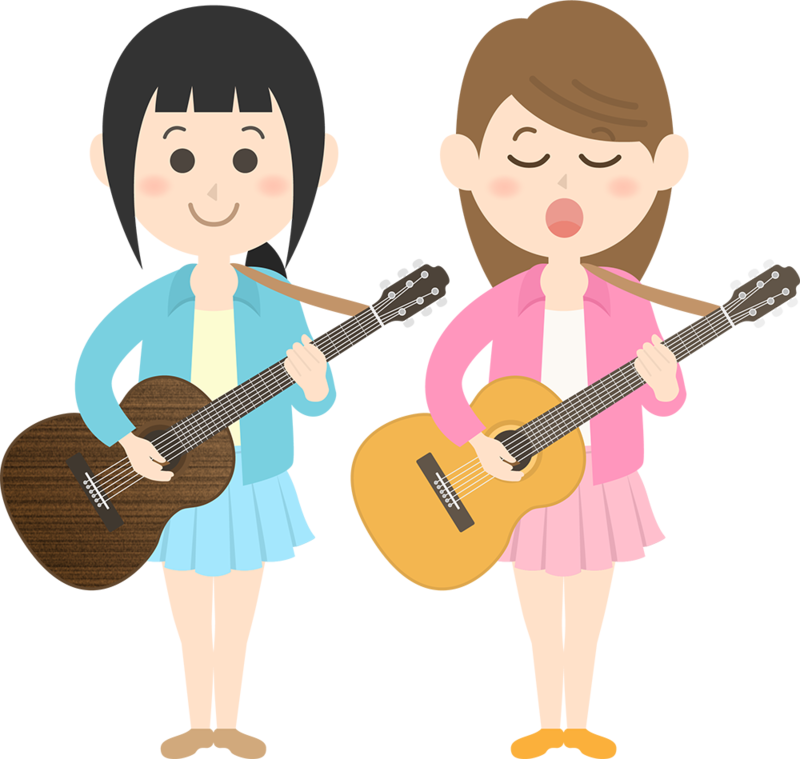 2 Mädchen spielen Gitarre