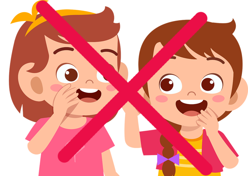 Kinder durchgestrichen, dürfen nicht miteinander reden