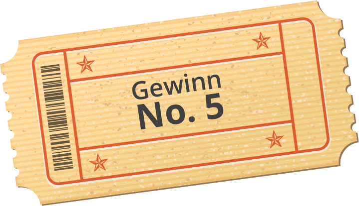 ein Los mit der Gewinnnummer 5 ist abgebildet