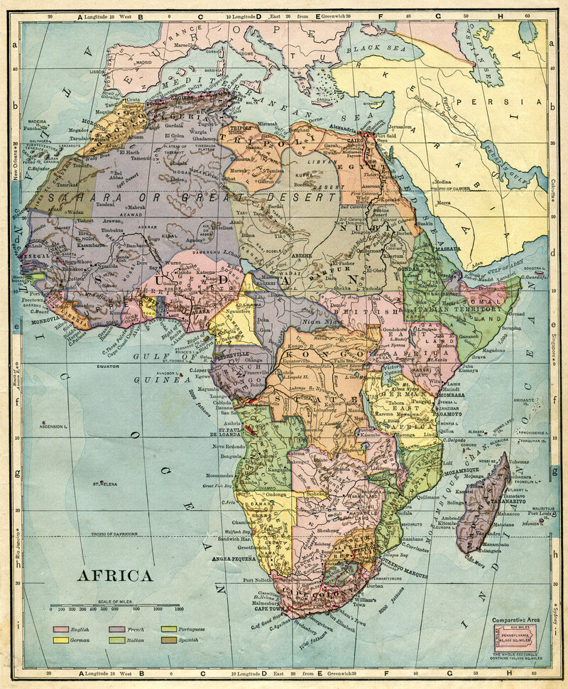 Politische Karte von Afrika 1896