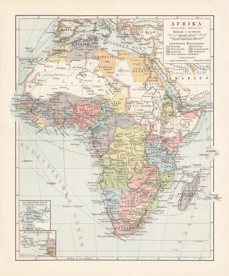 Politische Karte von Afrika 1899