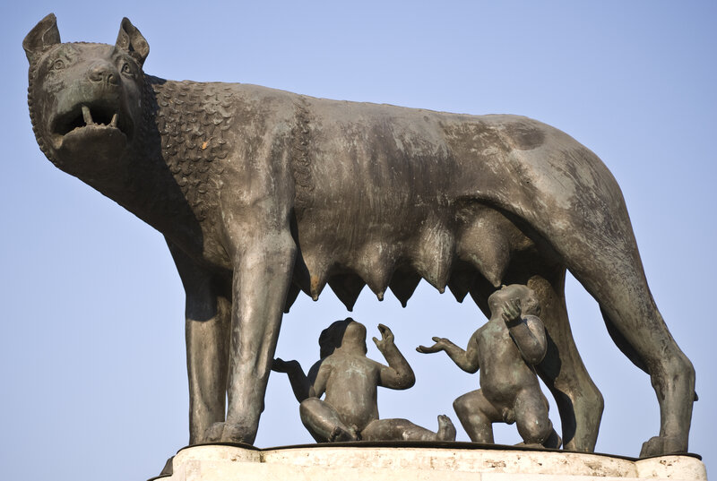 Statue von Romolus und Remus